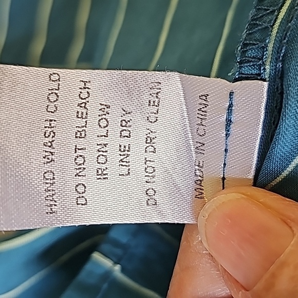 Layerz clothing top.blue with gray stripes beautiful silver enbroidery. Size sm - Picture 10 of 10